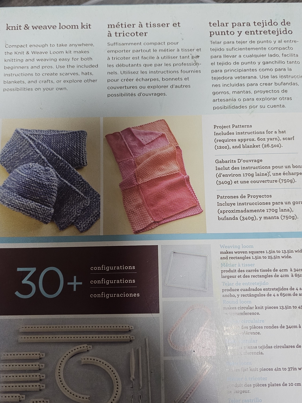Martha Stewart Crafts Knit & Weave Loom Kit - Pink/Light Blue/White DIY Crochet - Picture 7 of 10